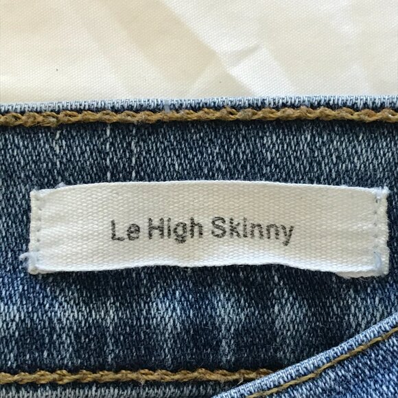 Frame Le High Skinny Jeans Women 26 Blue Mid Rise Medium Wash Stretch Preppy - Picture 5 of 14